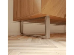 HEVVA Möbelfüße GRAZ 15 cm Hoch 35 cm Tief 2er Set Rohstahl-Klarlack