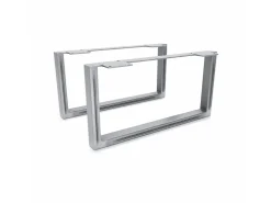 HEVVA Möbelfüße GRAZ 20 cm Hoch 40 cm Tief 2er Set Rohstahl-Klarlack