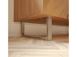 HEVVA Möbelfüße GRAZ 15 cm Hoch 20 cm Tief 2er Set Rohstahl-Klarlack