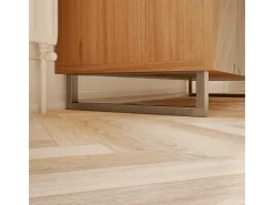 HEVVA Möbelfüße GRAZ 10 cm Hoch 25 cm Tief 2er Set Rohstahl-Klarlack* Klarlacke