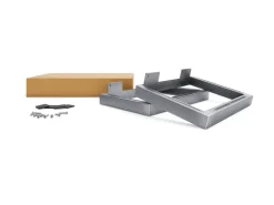 HEVVA Möbelfüße GRAZ 20 cm Hoch 30 cm Tief 2er Set Rohstahl-Klarlack