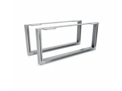 HEVVA Möbelfüße GRAZ 20 cm Hoch 45 cm Tief 2er Set Rohstahl-Klarlack