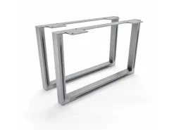 HEVVA Möbelfüße GRAZ 25 cm Hoch 40 cm Tief 2er Set Rohstahl-Klarlack