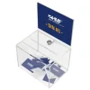 HMF 46913 Acryl Spendenbox Abschließbar 215 x 16 x 16 cm DIN A5 Blatteinschub Transparent
