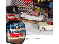 HMF 46881 Acryl Vitrine Schaukasten mit Holzsockel für Figuren 14 x 14 x 22 cm Transparent