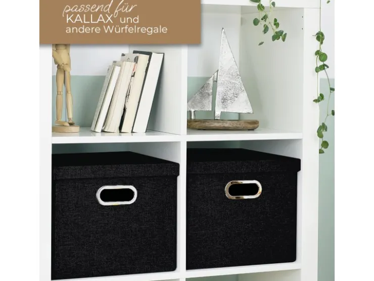 HMF 250473-02 Aufbewahrungsbox Deckel DIN A4 Hängeregister Kallax 33 x 37 x 28 cm