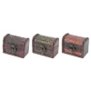 HMF 6415-108 Schatztruhe 3er Set Schatzkiste Holzkiste Ringbox 8 x 5 x 6 cm Hochzeitsgeschenk