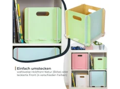 HMF Aufbewahrungsbox 3740 Holz zum Zusammenstecken 25cm in Mehrfarbig* Holzregale