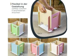 HMF Aufbewahrungsbox 3740 Holz zum Zusammenstecken 25cm in Mehrfarbig* Holzregale