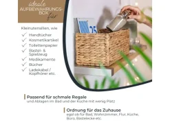 HMF Aufbewahrungskorb Badezimmer Korb Geflochten Wasserhyazinthe Seegras 38 x 15 x 14 cm 2er Set