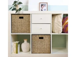 HMF Aufbewahrungskorb Korb Geflochten Seegras Kallax 32 x 34 x 32 cm