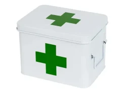 HMF 1771-21CM-01 Hausapotheke Metall Medikamenten Aufbewahrung 23 x 17 x 16 cm Weiß* Aufbewahrung