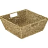 HMF Geschenkkorb Leer Aufbewahrungskorb Geflochten Seegras RechtEckig 30 x 30 x 12 cm