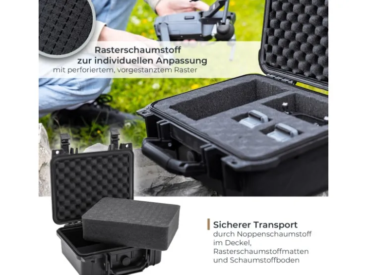 HMF ODK100 Outdoor-Fotokoffer Transportkoffer Rasterschaumstoff 27 x 24 x 13 cm* Aufbewahrung