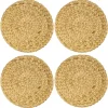 HMF 37231-S4 Tischset Rund Geflochten aus Wasserhyazinthe Platzset Abwaschbar 4er Set 35 cm* Tischdecken