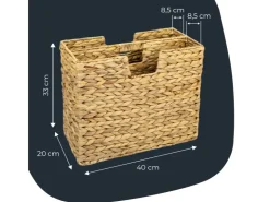 HMF Zeitungsständer Zeitungskorb Geflochten Wasserhyazinthe 2 Fächer 40 x 20 x 33 cm* Aufbewahrung