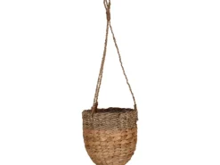 Hängeampel aus Wasserhyazinthe und Seegras Ø 16 cm x 15 cm Natur* Vasen
