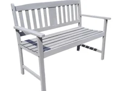Garden Pleasure Holz-Gartenbank Stirling 2-Sitzer Grau lackiert 86 x 110 x 56,5 cm