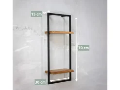 holz4home 4 Teiliges Wandregale in Schwarz Gerahmt von Natur mit Baumkante