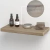 holz4home Schwebendes Wandregal aus Eiche 40cm Ohne Baumkante Hellgrau* Schweberegale