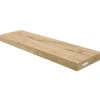 holz4home Schwebendes Wandregal aus Eiche 70cm Ohne Baumkante Hellgrau