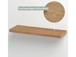 holz4home Schwebendes Wandregal aus Eiche 100cm Ohne Baumkante Natur