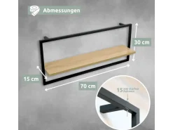 holz4home Wandregal mit Rahmen MDF Sonoma Long* Schweberegale