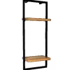 holz4home Wandregal High in Schwarz Gerahmt von Natur ohne Baumkante