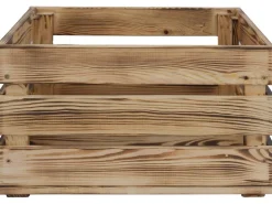 Holzkiste L Kiefer geflammt 23,9 cm x 39 cm x 29,2 cm* Flaschenregale|Aufbewahrung