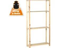 Holz-Schraubregal FSC® 170 cm x 80 cm x 30 cm Natur* Metallregale|Kellerregale