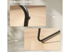 HOMCOM Barhocker 2er Set Gepolstert Barstuhl für Küche Wohnzimmer Grau