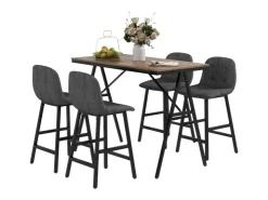HOMCOM Bartisch mit Barhocker Set 5-Teilige Stahl 120 x 60 x 91 cm* Möbelserien