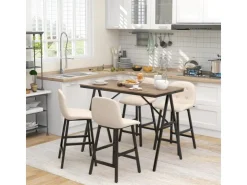 HOMCOM Bartisch mit Barhocker Set 5-Teilige 120 x 60 x 91 cm* Möbelserien
