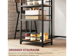 HOMCOM Bartisch Set mit Barhocker Set 3-tlg Stahl MDF Eiche 90L x 50B x 90,5H cm* Hocker