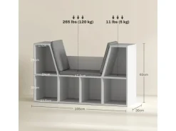 HOMCOM Bücherregal Aufbewahrungsregal Spanplatte Weiß 105L x 30B x 63H cm* Bücherregale|Sitzbänke