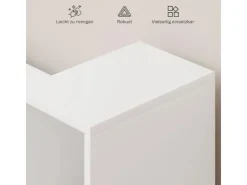 HOMCOM Bücherregal Aufbewahrungsregal Spanplatte Weiß 105L x 30B x 63H cm* Bücherregale|Sitzbänke