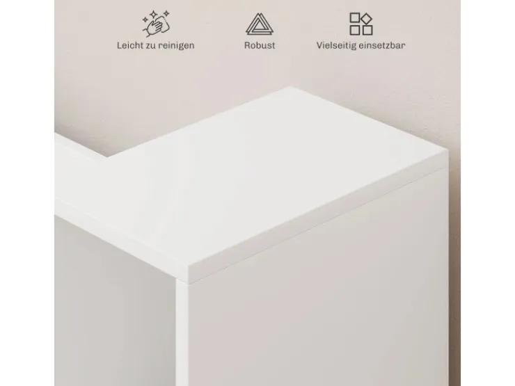 HOMCOM Bücherregal Aufbewahrungsregal Spanplatte Weiß 105L x 30B x 63H cm* Bücherregale|Sitzbänke