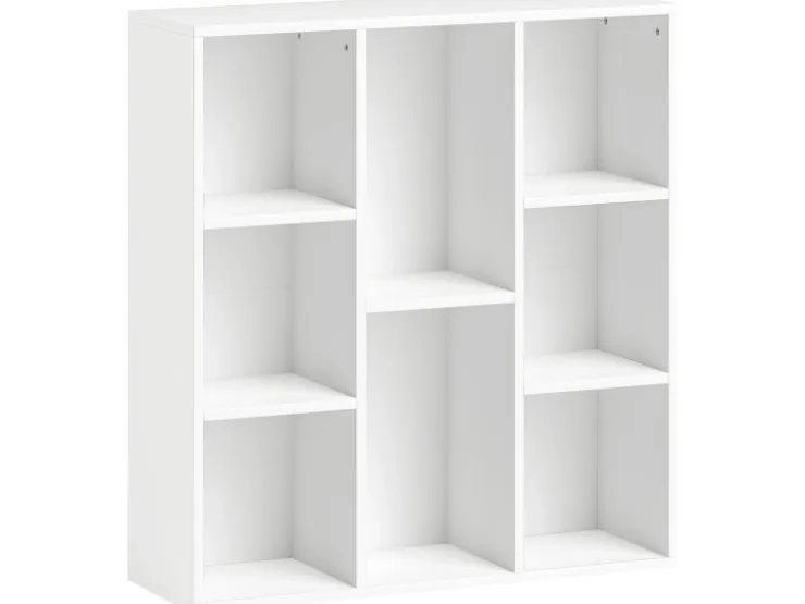 HOMCOM Bücherregal Standregal mit 8 Ebenen Aufbewahrungsregal
