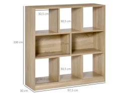 HOMCOM Bücherregal 3-Stöckige für Home-Office Wohnzimmer 97,5 x 30 x 100cm* Bücherregale