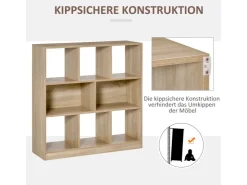 HOMCOM Bücherregal 3-Stöckige für Home-Office Wohnzimmer 97,5 x 30 x 100cm* Bücherregale