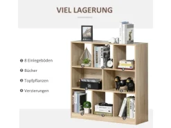 HOMCOM Bücherregal 3-Stöckige für Home-Office Wohnzimmer 97,5 x 30 x 100cm* Bücherregale