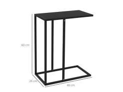 HOMCOM Beistelltisch Laptoptisch mit Stahlgestell Schwarz 46 x 26 x 60 cm* Tische