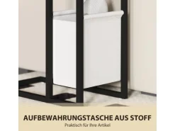 HOMCOM Beistelltisch MDF Stahl 46L x 25B x 62,5H cm Rustikal-Braun