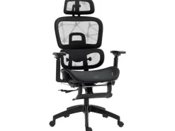 HOMCOM Bürostuhl mit Armlehne Polyester Schwarz 66L x 64B x 114-122H cm* Stühle