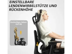 HOMCOM Bürostuhl mit Armlehne Polyester Schwarz 66L x 64B x 114-122H cm* Stühle