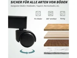 HOMCOM Bürostuhl mit Massagefunktion Mikrofaser-Stoff Schaumstoff 69L x 64B x 112-120H cm Grau* Stühle