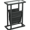 HOMCOM Couchtisch Metall Hartglas Schwarz 40L x 18B x 55,5H cm* Tische