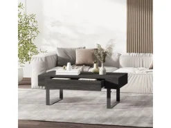 HOMCOM Couchtisch Spanplatte Eisen Dunkelgrau 110B x 60T x 40H cm* Tische