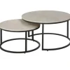 HOMCOM Couchtisch 2er-Set mit Metallgestell Stapelbar für Wohnzimmer Grau* Tische