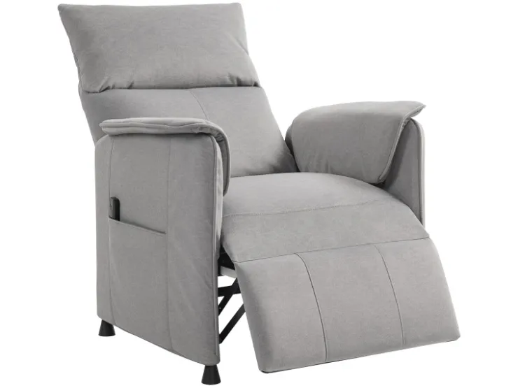 HOMCOM Elektrischer Relaxsessel Polyester Schaumstoff 83L x 80B x 104H cm Grau* Sessel
